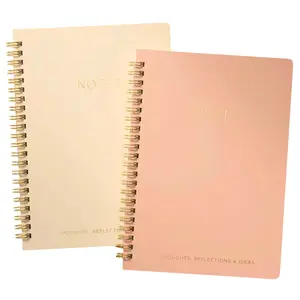 Aesthetic Spiral Notebook Set of 2 For Women and Men - Cute College Ruled 8x6 Bible Study Journal/Notebook with Pockets And Lined Pages - Perfect A5 Supplies to Stay Organized at Work or School