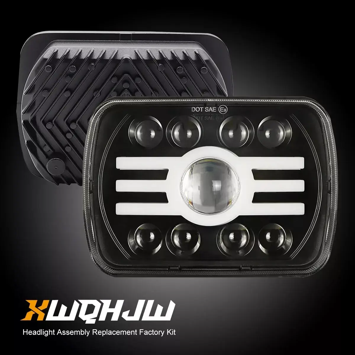 XWQHJW Car 2-Pack 110W 5x7/7x6 LED Headlights - 5x7 Inch 5x7 7x6 Headlight Headlamp, H6054 Waterproof H4 5600lm Low/8000lm High Beam, 3-Prong Plug, Plug-and-Play, DOT Approved for Nissan Pickup Hardbody 1983-1997