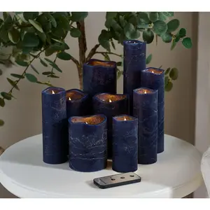 Home Reflections Flameless 9pc Decorator Set of Pillars