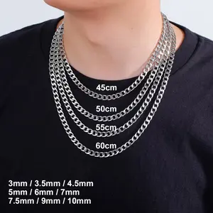 My Shape 3mm-10mm Cuban Chain Stainless Steel Necklaces for Men Male Chains Figaro Box Chain Choker Punk Jewelry 45cm 50cm 60cm 2026 New Gift