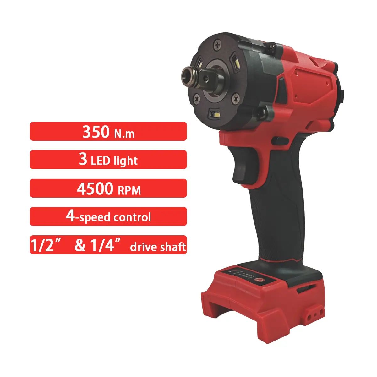 Cordless 3-in-1 Impact Wrench-Brushless 1/2" Driver, compatible with 1/4" hex shank, 4500 RPM, LED light, works with Milwaukee 18V batteries (battery not included) Perfect for auto repair, home DIY & garage use