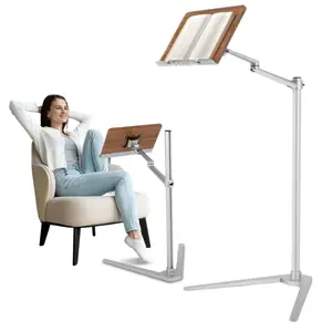 Book Stand for Reading - Multiangle Adjustable Book Holders for Reading Hands Free，Book Holder Stand with an Elastic Book Clip for Holding Books，Laptops，Tablets，Mobile Phones，Projectors