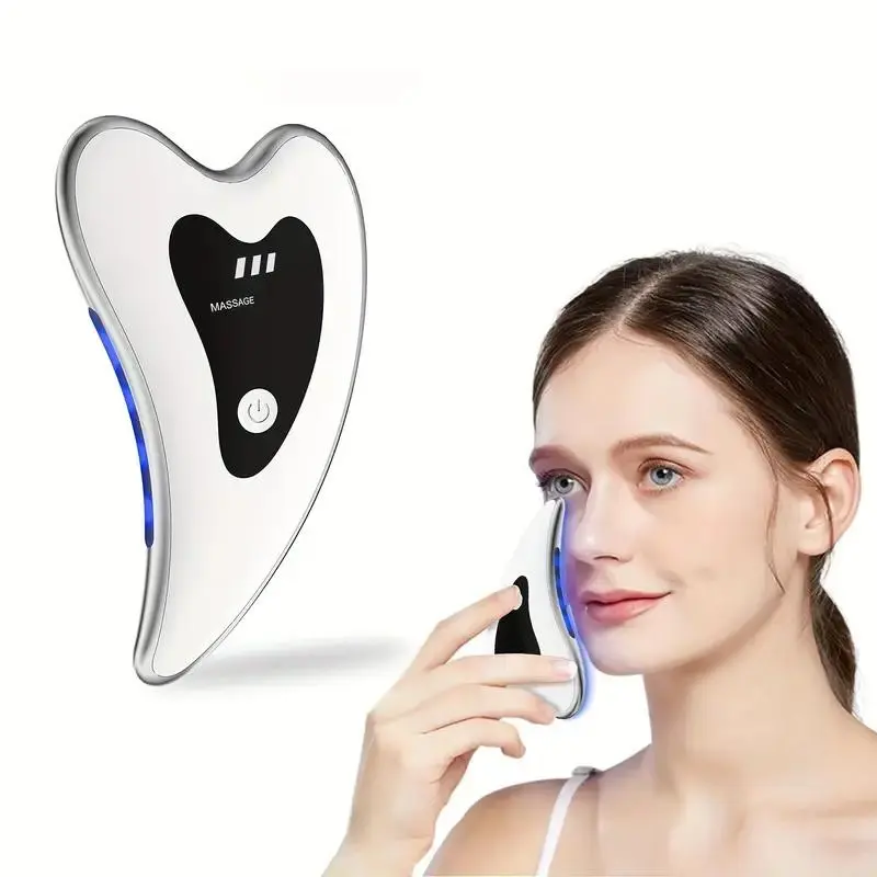 Electric Facial Gua Sha Tool, 3-in-1 Microcurrent Face Massager, Microcurrent Face Lifting Tool, Facial Beauty Instrument for Women, Facial Care Instrument, Beauty Machine