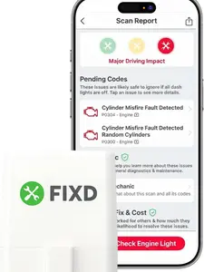 FIXD Wireless OBD2 Scanner for Car Code Reader & Diagnostic Tool for iOS & Android Check Engine Light Reader for All Vehicles 1996 or Newer 1 Pack