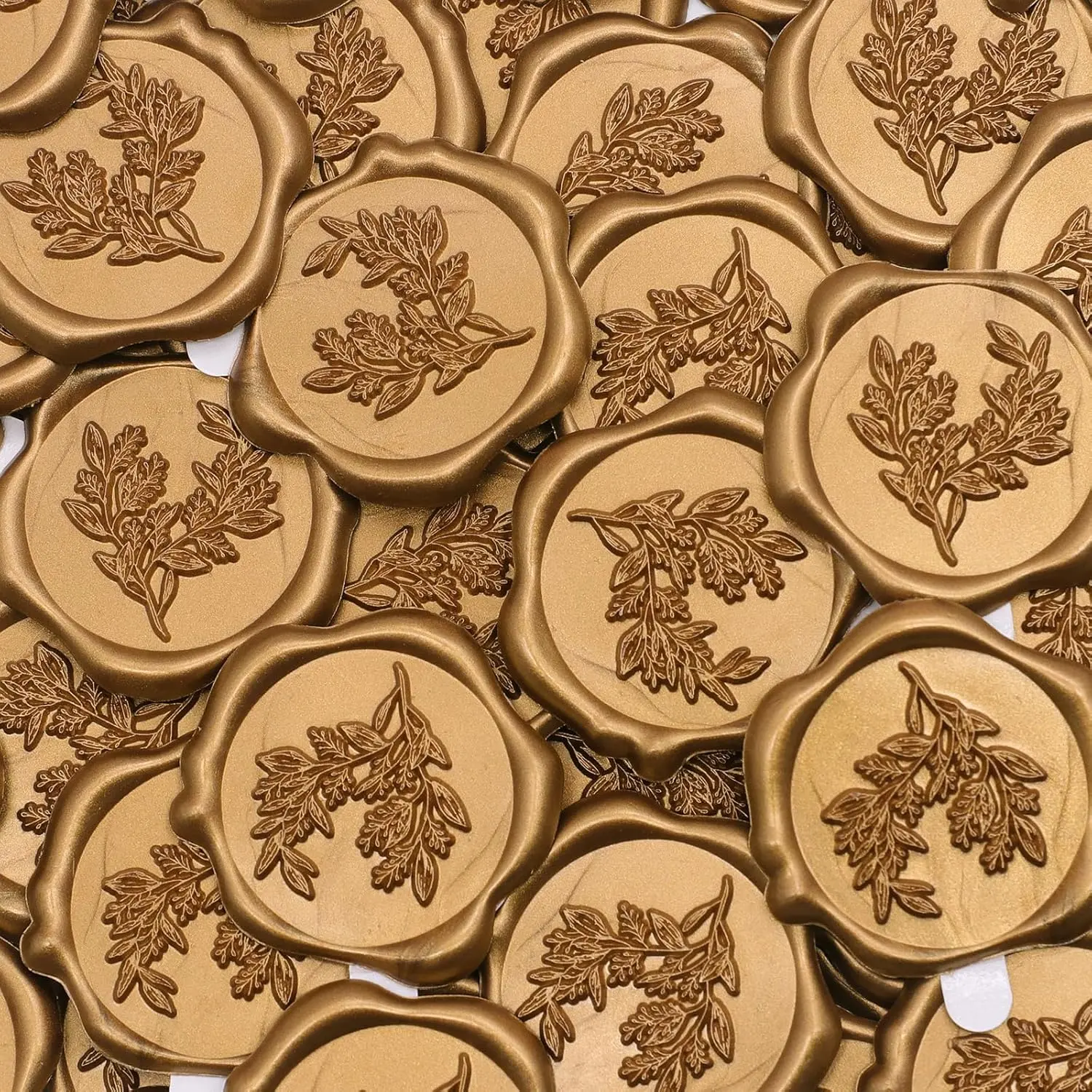60 count Eucalyptus Wax Seal Stickers,  Botanical Envelope Seal Stickers, Self-Adhesive Antique  Wedding Invitation Stickers, Real Sealing Wax Pre-Made,  for Letter Seal,  Wrapping