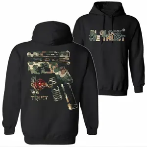 In Glock We Trust Camo Glock Hunting Hoodie/Sweatshirt, Gift for Women for Men, Casual Top Unisex, Pullover Menswear