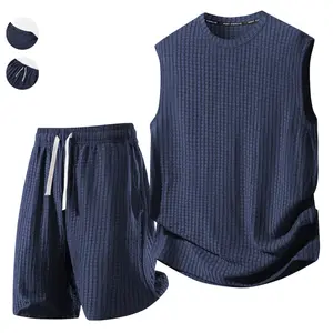 Relaxed Sleeveless & Shorts Set Textured Design with Adjustable Waist for Comfortable Everyday Style