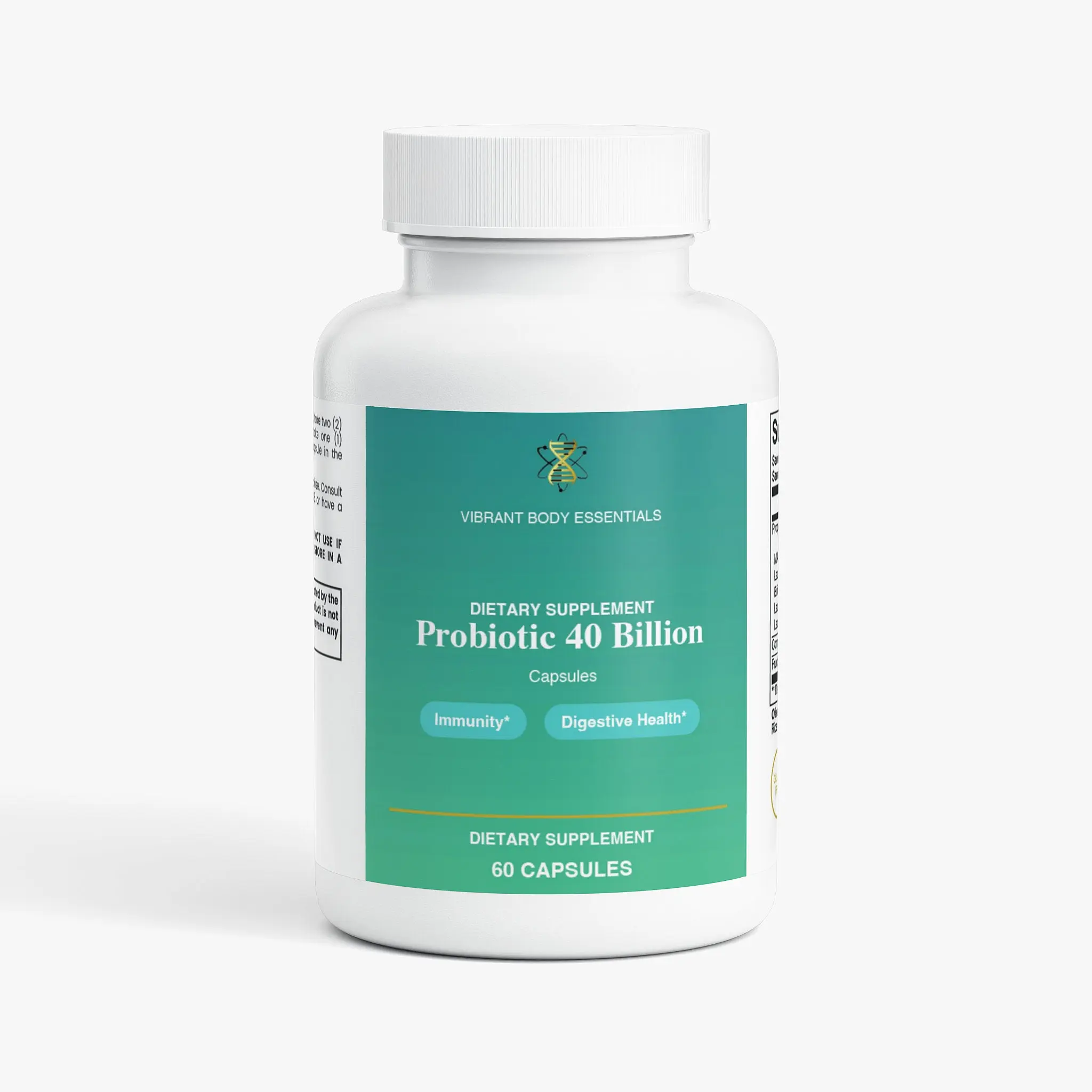 Probiotic 40 Billion + Prebiotics — Gut & Immune Support | 60 Capsules