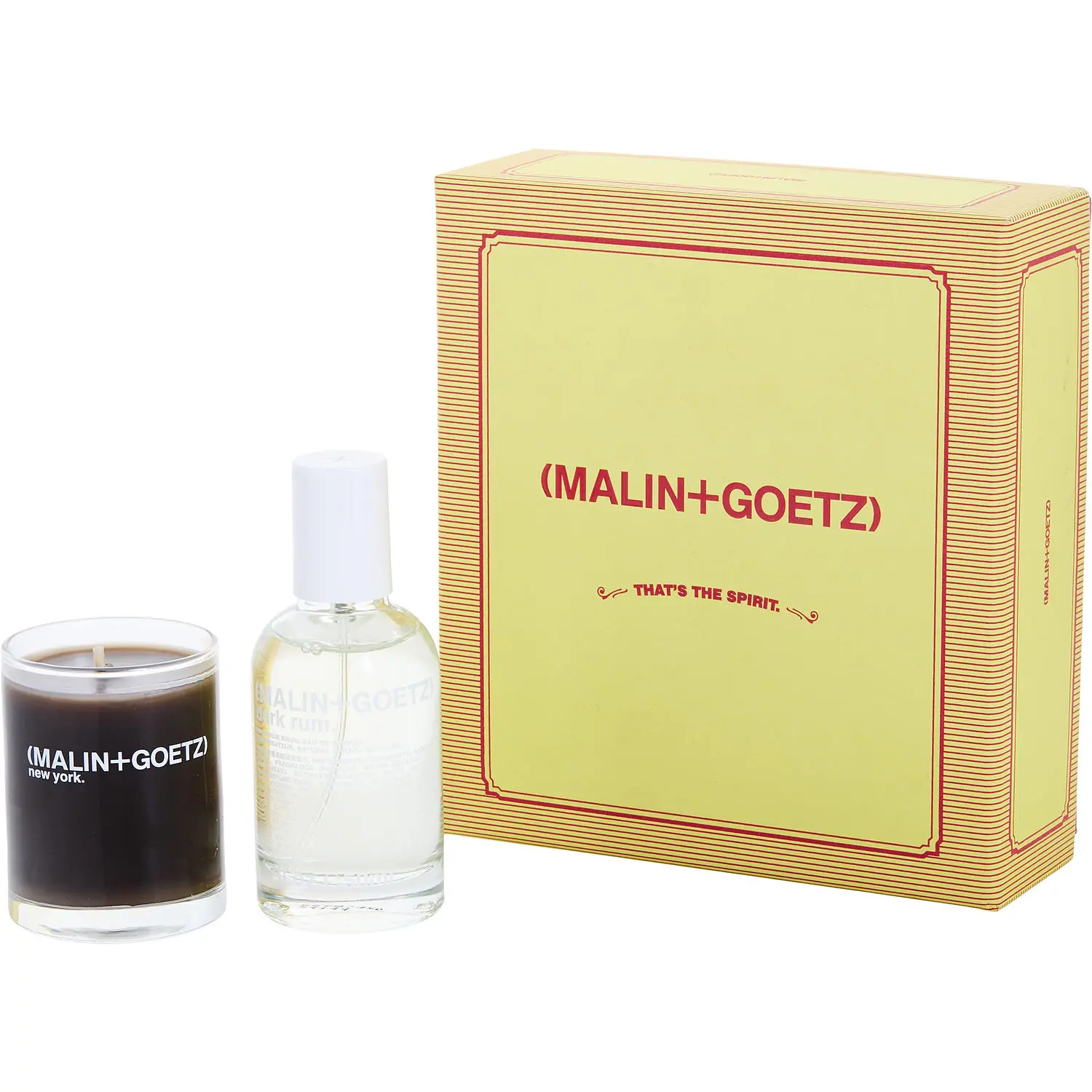 Malin+Goetz Dark Rum Set-Eau De Parfum Spray 1.7 Oz & Candle 2.35 Oz For Unisex