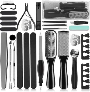 36 in 1 Pedicure Kit, Professional Pedicure Tools Foot Rasp Foot Dead Skin Remover for Home & Salon Care Manicure Nail Plastic Set Gift Stainless Cutics Lightweight