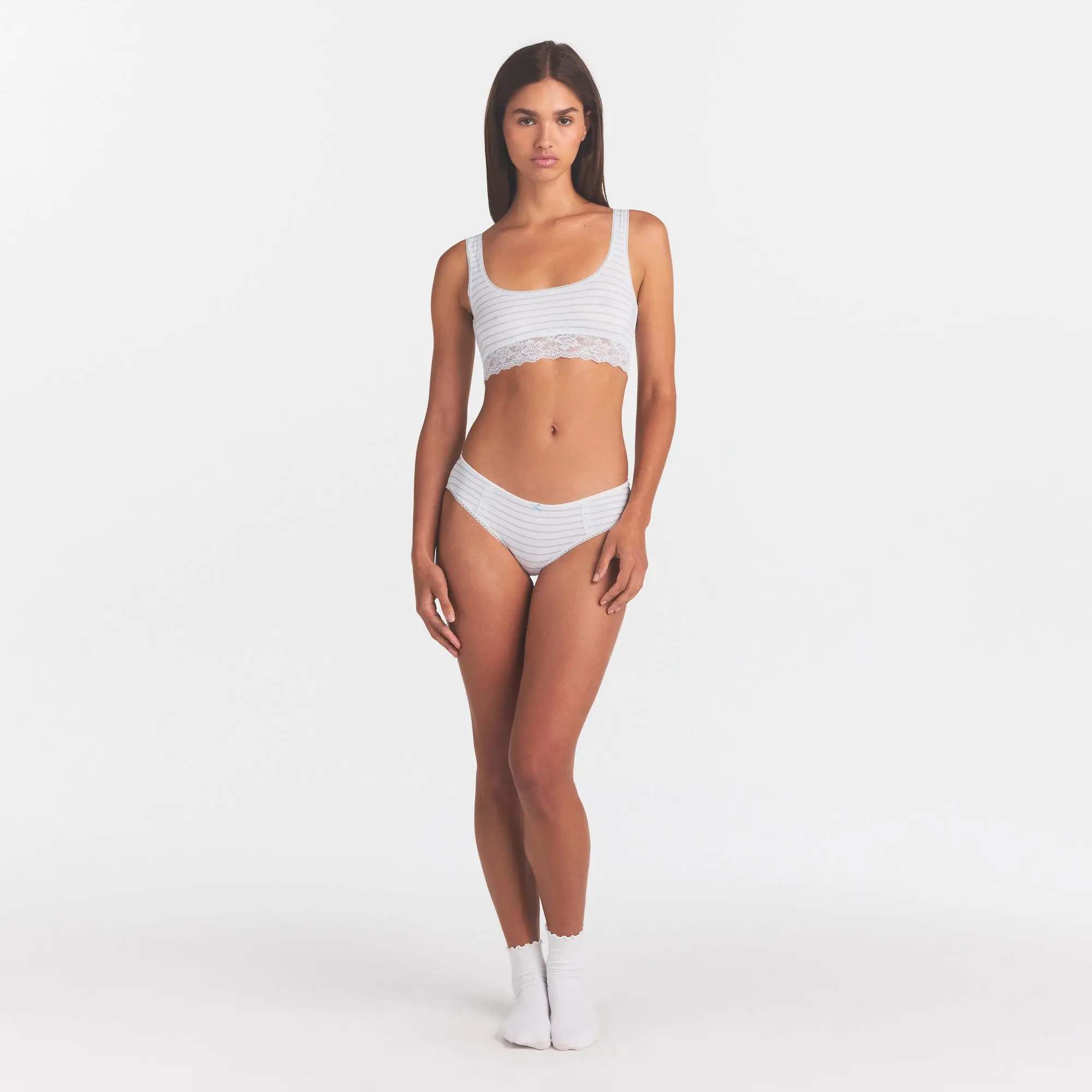 SKIMS LIGHTWEIGHT COTTON LACE HIPSTER