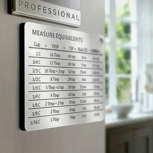 Magnetic Scale Board with Conversion Chart, Stainless Steel Refrigerator Magnet, Convenient Measurement Tool for Kitchen Items, Home