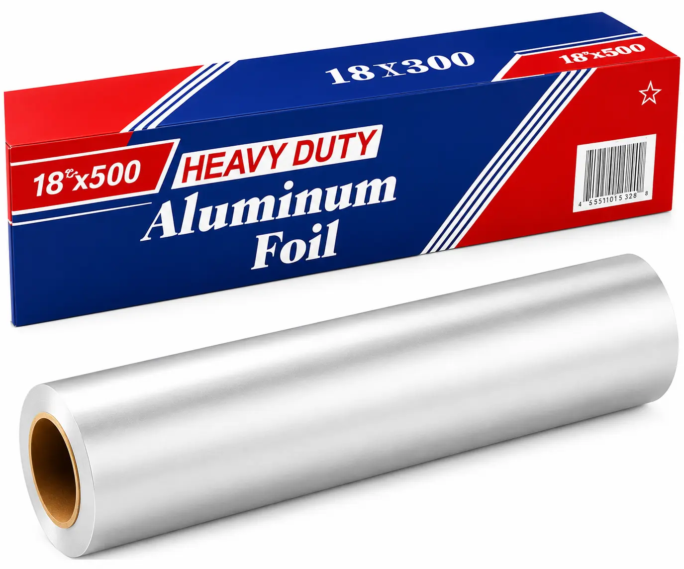 Aluminum Foil Roll - Heavy Duty 18" x 500' Aluminum Foil Roll/Perfect For Food Service Industry/BBQ/Cooking/Baking.