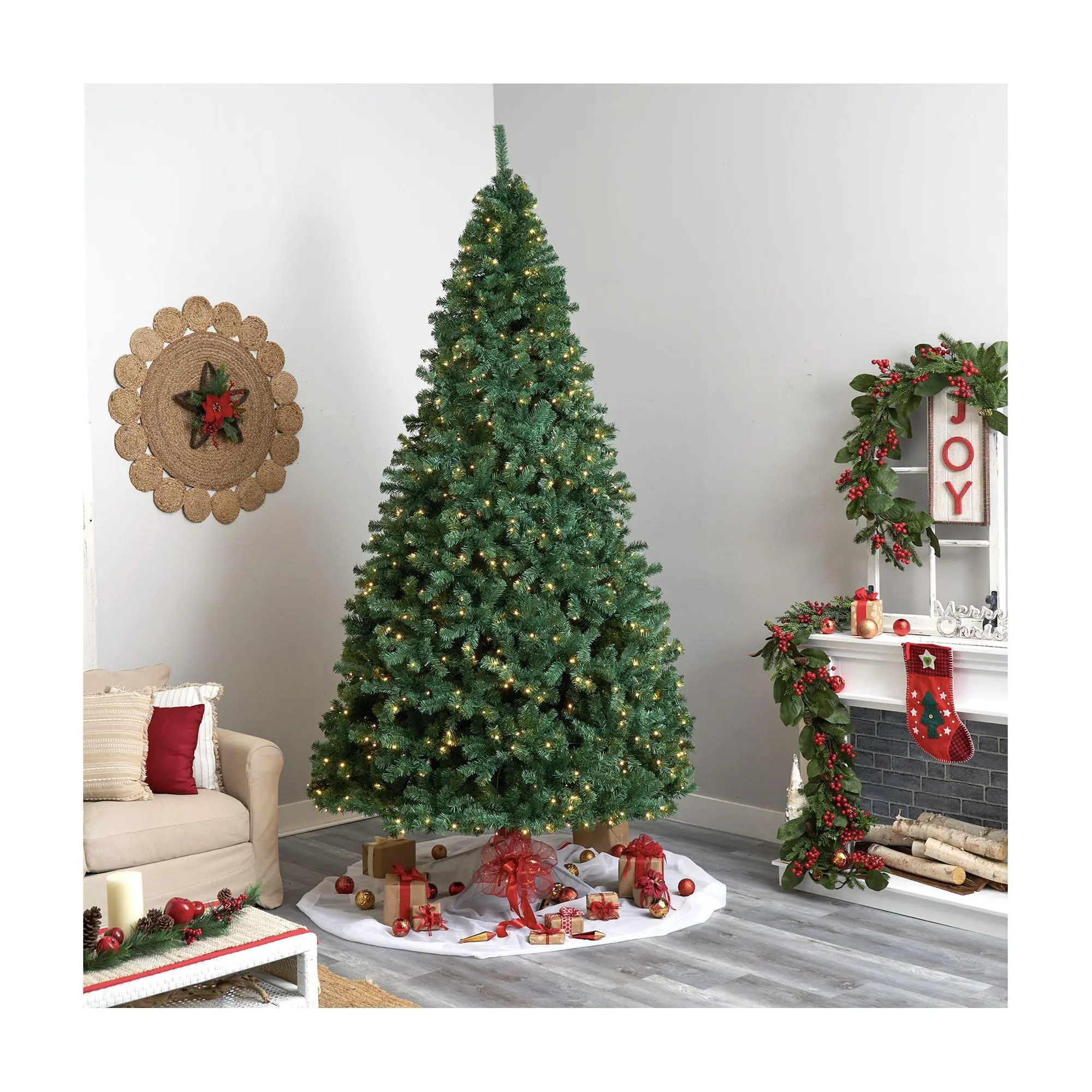 Nearly Natural 10' Northern Tip Faux Christmasree w/ Lights