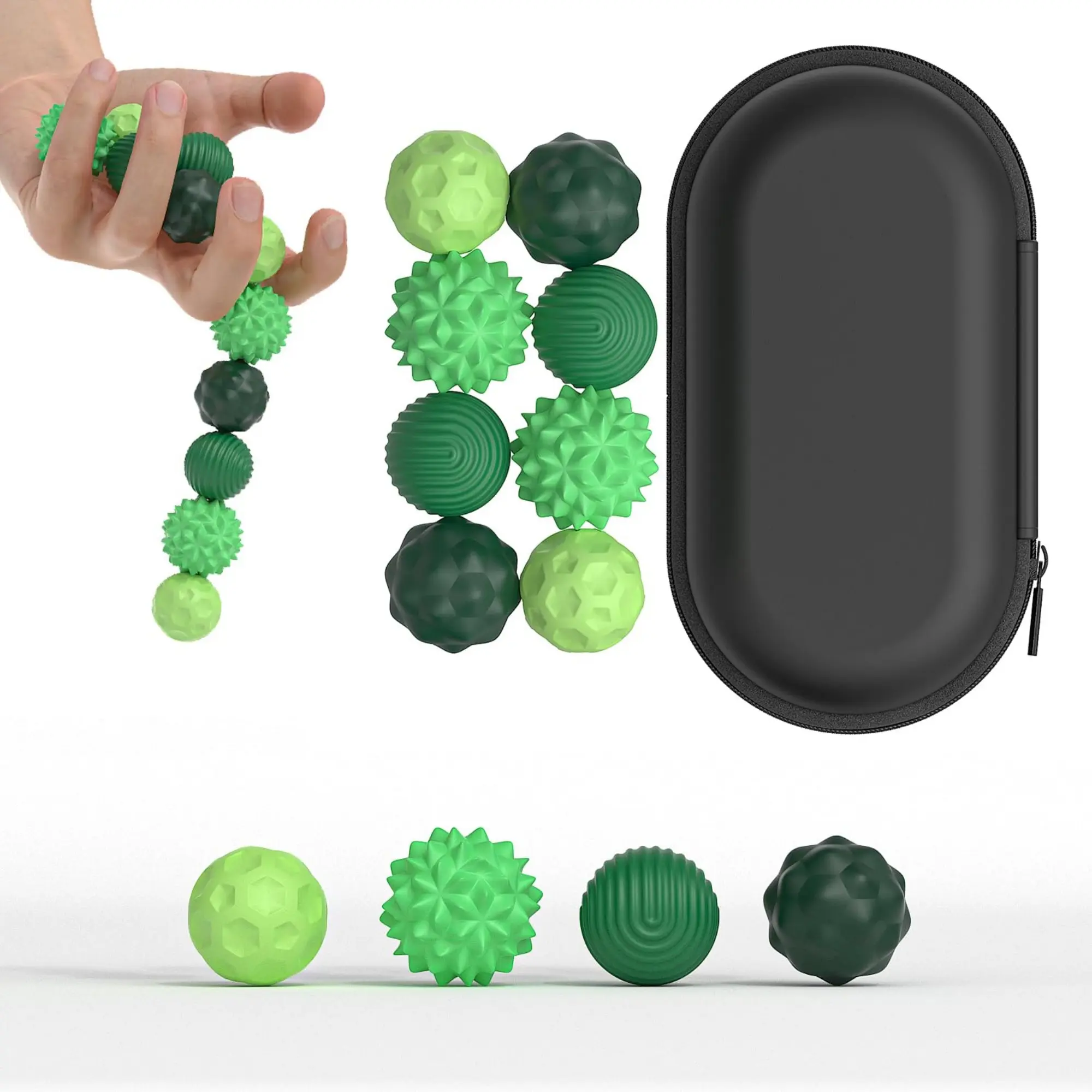 Unisex 8-Pcs Food-Grade Silicone Shell Magnetic Fidget Balls with Magnets, 4 Unique Textures, Silent Compact Portable Desk Toys, Alleviate Anxiety, Calming Sensory Experience, Holiday Gift with Endless Possibilities for Creative Fidgeting, Compact And Por