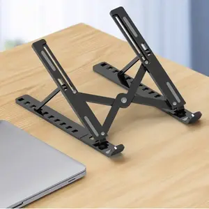 Adjustable Aluminum Laptop Stand for Desk – Foldable Portable Computer Stand with Cooling Ventilation & Anti-Slip Grip, Compatible with MacBook Air/Pro, Apple Laptops & All 10–15.6" Devices