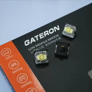 GATERON KS-33 Low Profile Banana Keyboard Switches, Tactile 65gf 3 Pin RGB LED Factory Pre-lubed for MX Mechanical Keyboard (35PCS)