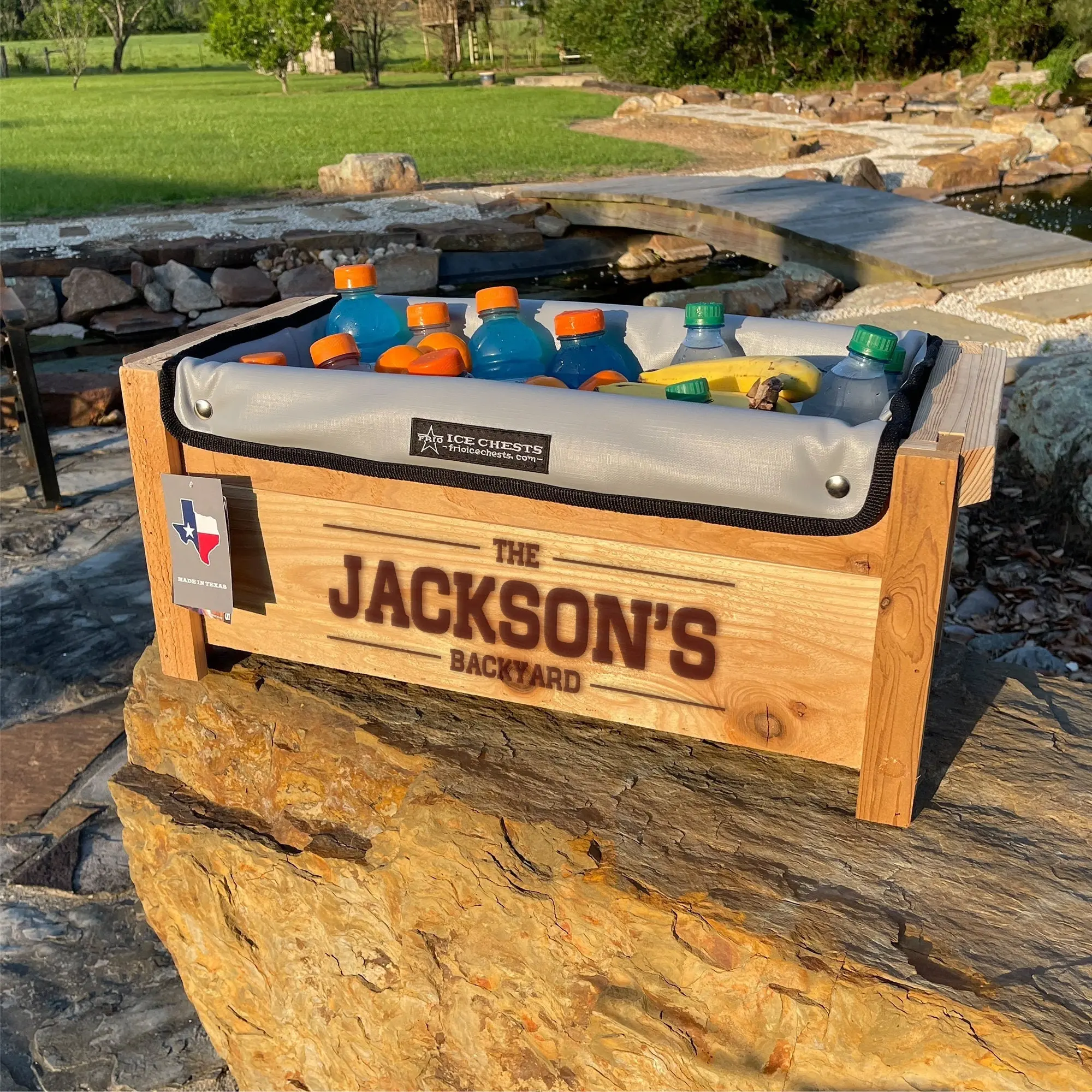 Personalized Cooler for Dad, Outdoor Patio Furniture, Fathers Day Gift, Mens Gift, Wooden Cooler, Backyard Decor, Custom Cooler