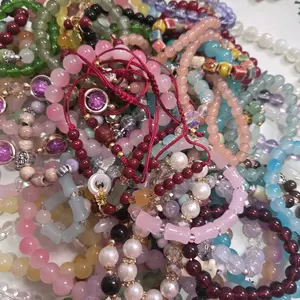 Crystal and Glass Bracelets - Assorted Colors with Sparkling Beads for Stylish Accessory