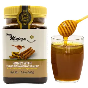 Black Seed Honey with Cinnamon & Turmeric - Natural Honey - Gluten Free Honey - Non GMO - Unheated - Unfiltered 500g / 17.6oz Flavor Sweet