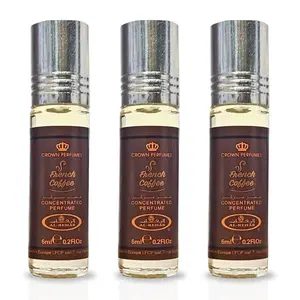 French Coffee Perfume Oil 6ML (0.2OZ) By Al Rehab | Sweet, Creamy, Spicy, Gourmand. (PACK OF 3)