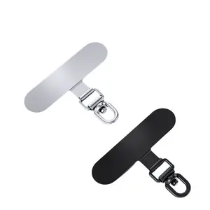 360 Degree Rotating Stainless Steel Phone Lanyard Connector, Ultra-Thin Soft Back Cover, Safety Anti-Loss Patch for Universal Devices, Clip, Cellphone