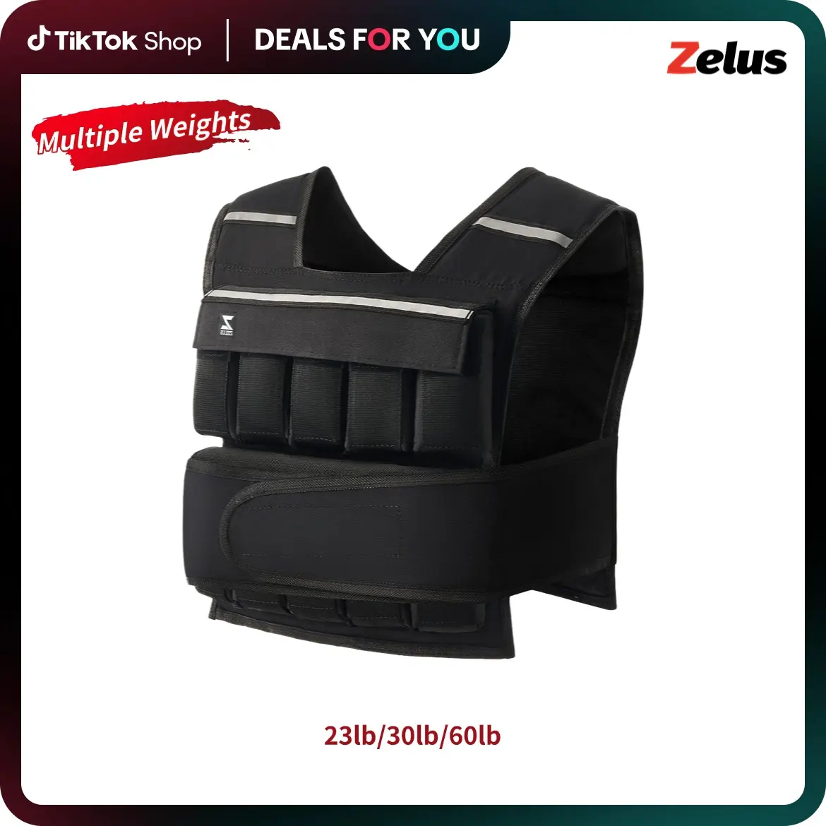 【SummerSale】ZELUS 23lb/ 30lb/60lb Weighted Vests with Adjustable Weights, Weight Vest for Men, Women, Workout, Running, Body Weight Training & Rucking, Gym Outfits, Fitness, FitTok Trend, Bone Health, Core & Posture Boost #TikTokShopDealsforYouDays