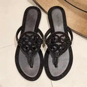 Women's Rhinestone Flip Flops Flat Thong Sandals| Bling Crystal Sparkly Comfortable Non-slip Casual Beach Summer Dressy Sandals for Women Vacation DailyRhinestone Flip Flops for Women, Bling Sandals for Women, Flat Sandals for Women, Summe