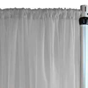 Voile Sheer Drape/Backdrop 10 ft x 116 Inches Silver