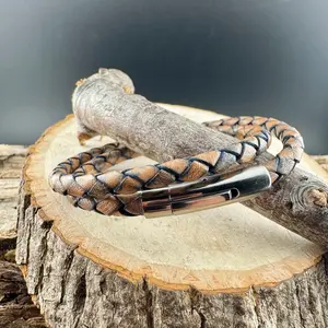Leather Wrap Bracelet • 5mm Bolo Braided Leather • Bayonet Clasp