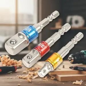 Heavy Duty 1/4 3/8 1/2 Inch Impact Socket Adapter Set, High Torque Quick Change Drill Bit Extension for Impact Driver, Professional Auto Repair & Mechanical Tool Kit