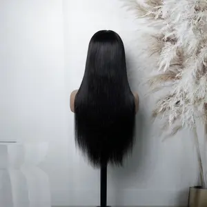 7X5 Glueless Lace Front Wig Wear GO Wig,200% Density 100% Raw Vietnamese Hair, 21.5", Bone Straight,  Pre-Cut Glueless, Pre-Bleached Tiny Knots