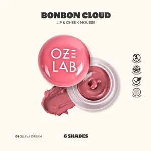 [OZLAB] K-Beauty Lip & Cheek Mousse Cloud-Light Vegan Buildable Blush/Tint Travel 0.19 OZ / 5.5g