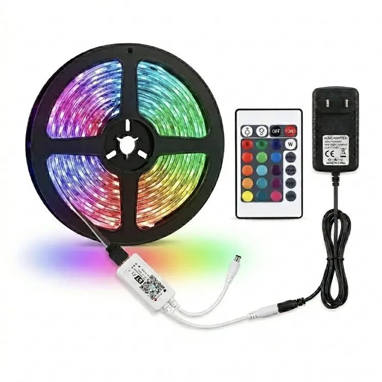 Perfect Holiday RGB Flexible LED Strip Lights Complete Kit Waterproof 16FT with Power Adapter