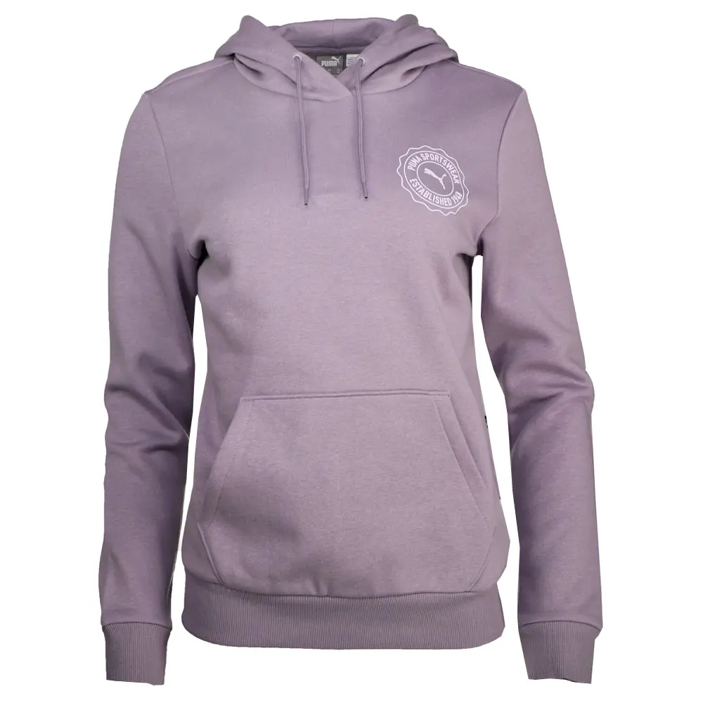 PUMA Womens Emblem Hoodie Casual Outerwear Casual - Purple