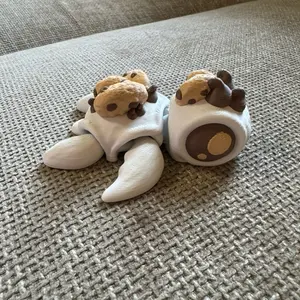 3D Printed Articulating Milk and Cookies Turtle Fidget Toy or DesktopAccessory