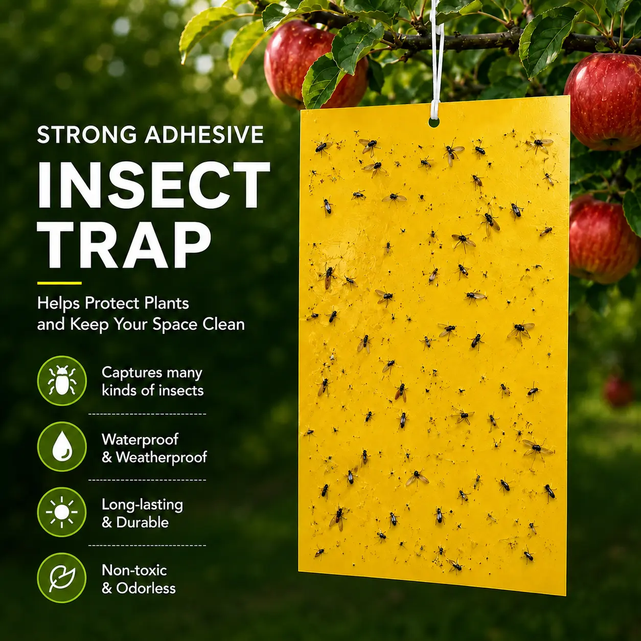 Everise Sticky Traps for Bugs - Fruit Flies Killer Indoor, 10/20PCS Dual-Sided Eco-Friendly Glue Boards for Greenhouse Pest Control, Plant-Safe Insect Traps for Gnats, Whiteflies, Aphids, Home Pest Control