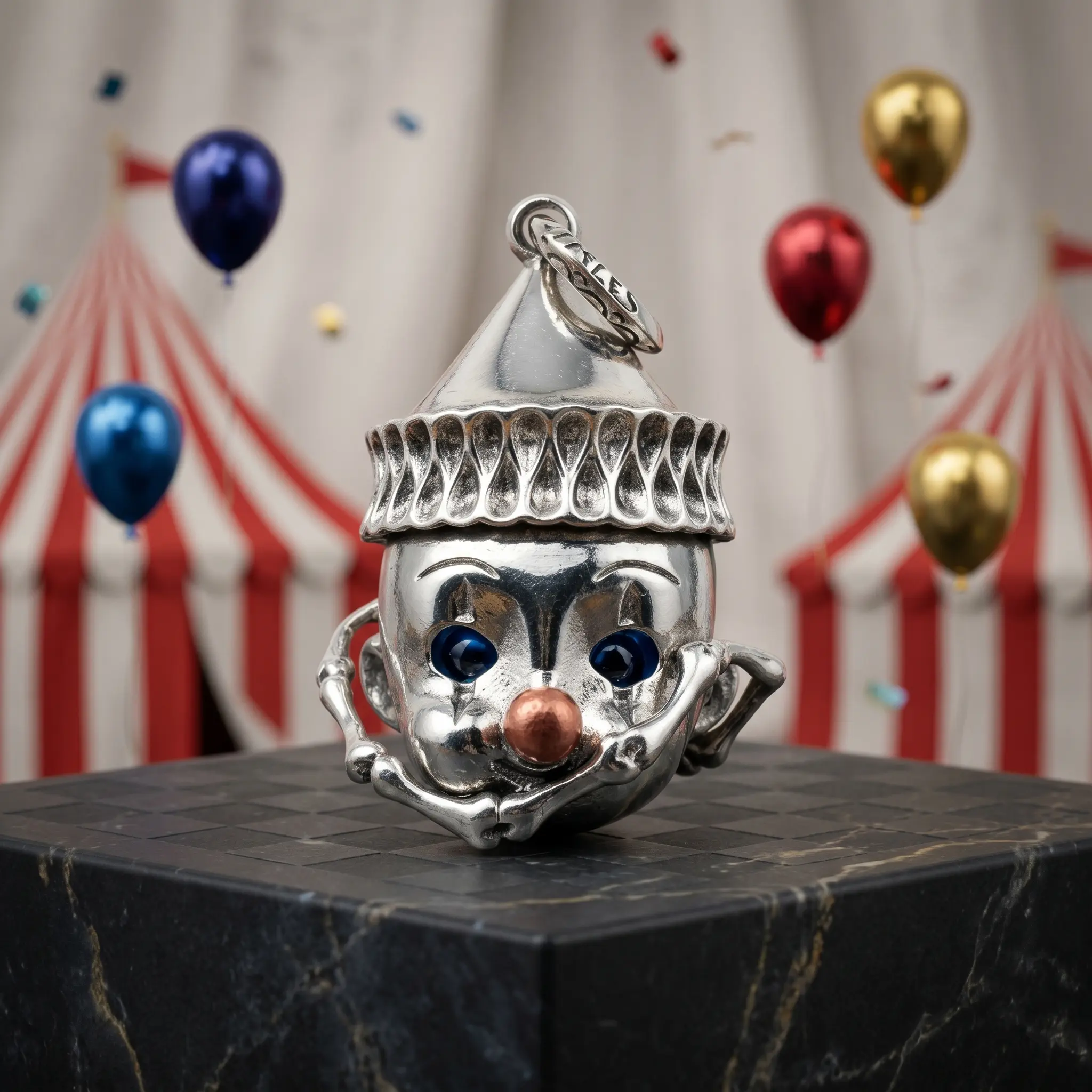 Exquisite Trendy Clown Face Pendant Necklace - Titanium Steel Unisex Daily Wear Jewelry, Unique Titanium Steel Pendant with Retro Whimsical Look, Perfect Christmas Gift, Daily Wear Pendant