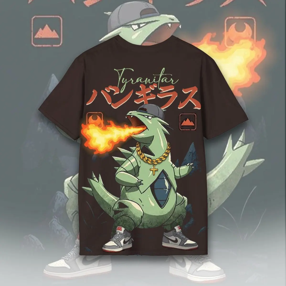 Tyranitar Attack Vintage Tee, Gyarados T-Shirt, Graphic Tees, Unisex Anime Shirt, Menswear Womenswear Streetwear