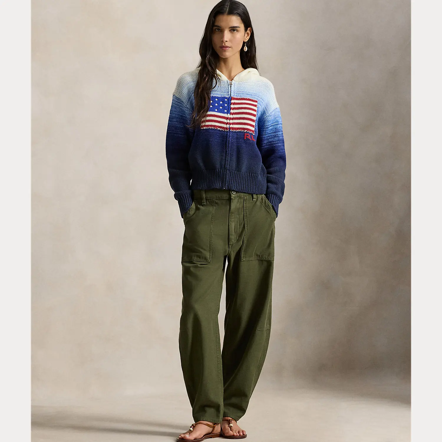 Polo Ralph Lauren - Flag Ombré Cotton Zip Hoodie