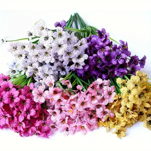 24 Bundles Artificial Flowers Outdoor Indoor UV Resistant Spring Outside Fake Flower Plants Outdoors Faux Floral Flowers Decorations Or Garden Home Front Porch Window Box Pot Haning Basket (Colored)