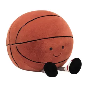 Jellycat 9 inch Amuseables Sports Basketball Stuffed Balls Toy, Cute Plush Doll Toy ,Soft Sports Throw Pillow Cushion Home Decoration, Gift for Kids Boys Girls Men