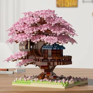 Cherry Blossom Bonsai Tree Building Blocks, 2200pcs/box Stem Building Blocks, Creative Building Blocks for Boys & Girls, Fun and Creative Blocks Building Toy, Stem Construction Set, Flower Building Blocks, Brick Set