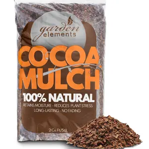 Garden Elements 100% Natural Cocoa Bean Shell Mulch for Gardens, Flower Beds, Potted Plants, and Mulching, 2 cu ft