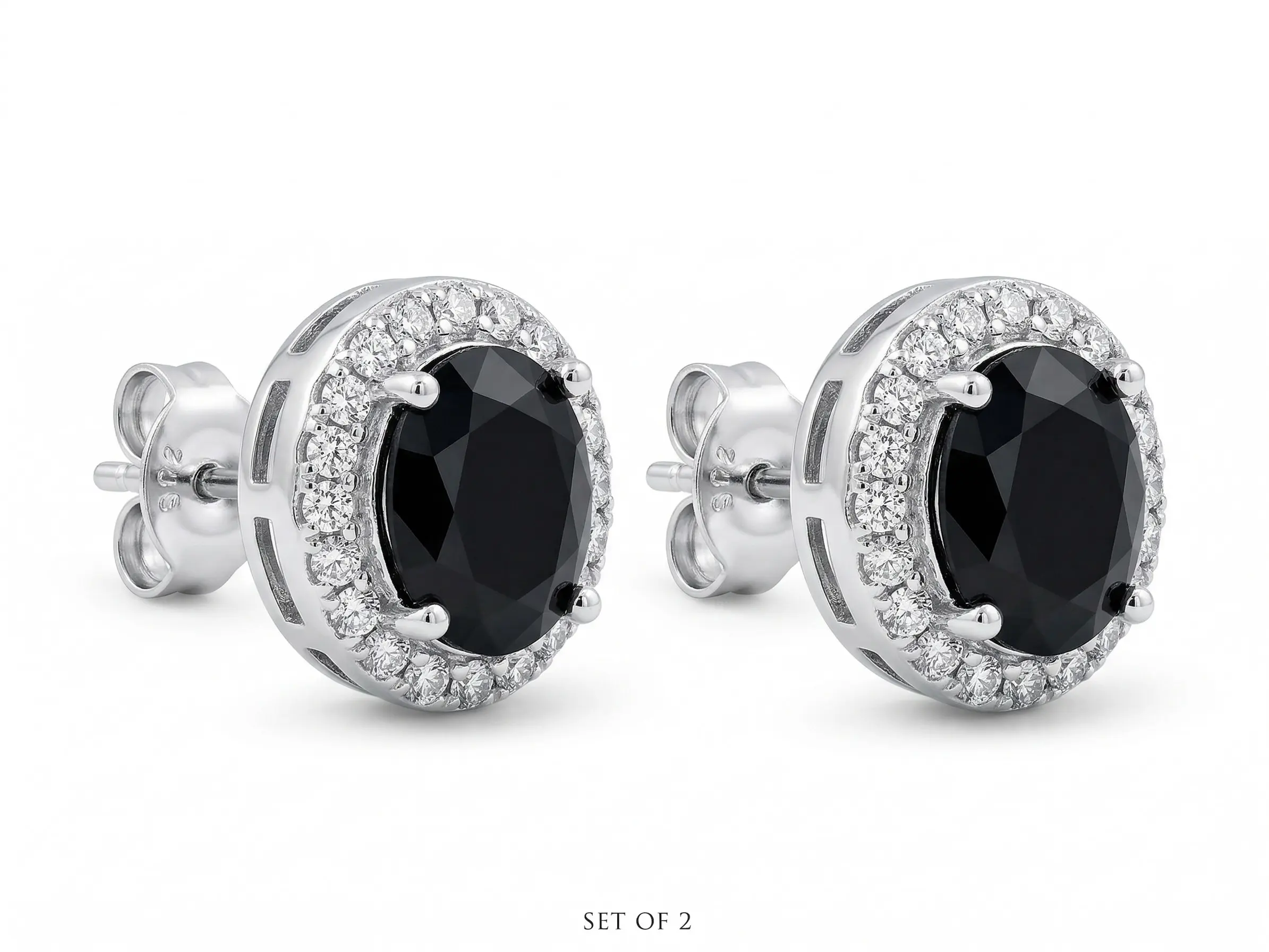 Hip Hop Black Zirconia Halo Stud Earrings | Dainty Pave Diamond Halo Earrings | Trendy Minimalist Jewelry | Aesthetic Gift for Everyone