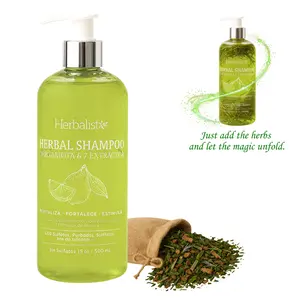 Herbalista Viral Bergamot Herbal Shampoo 500ml (16.9 fl oz) – With 7 Extracts: Rosemary, Ginger, Anise, Green Tea, Horsetail & Cinnamon – Add the Herbal Bag to Activate Benefits – Natural & Handcrafted