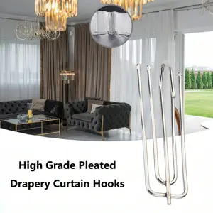 40 Stainless Steel Curtain Hooks, Metal Shower Curtain Rings, Durable & Rust-Resistant, Easy Install, Perfect for All Home Curtains