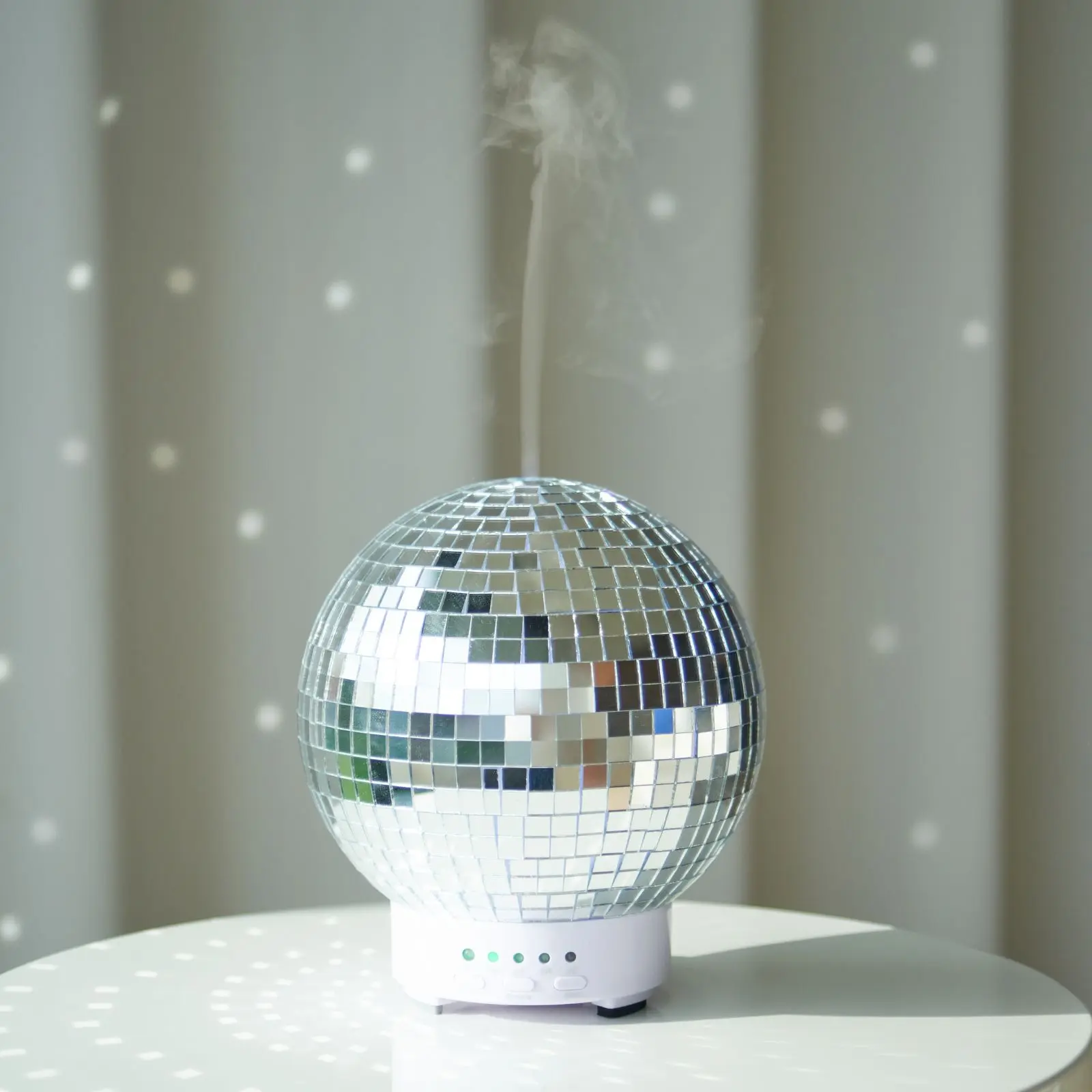 SCANDINORDICA Disco Ball Diffuser - 7 Color LED Night Light & 4 Time Settings Options with Intermittent Spray, Automatic Shut Off, 100mL Size