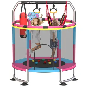 Babejoy 5 FT Kids Trampoline for Ages 3-6, Indoor & Outdoor Toddler Trampoline with Enclosure Net & Play Toys, Max Load 440 lbs，#DealsForYouDays
