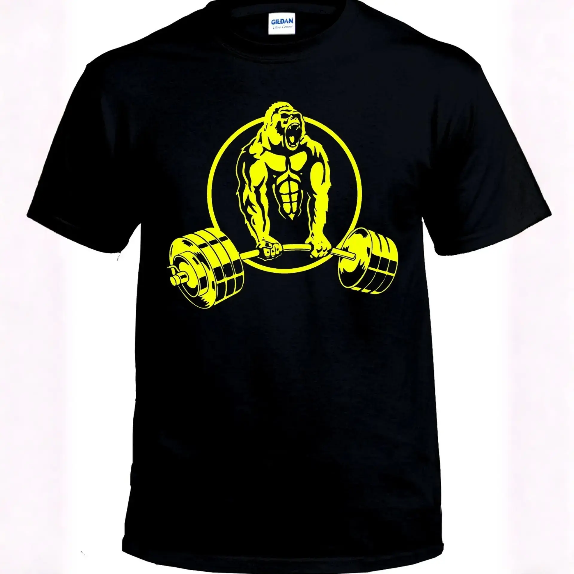 Men's Oversized Gorilla Deadlift Graphic T-Shirt, Short-Sleeve Round Neck Unisex Cut Casual Tee for Gym and Streetwear, Tshirt, Shortsleeve, Graphic T Shirts, Fitness Apparel, Loose Fitting